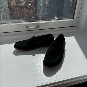 Hush Puppies Black Suede Loafers